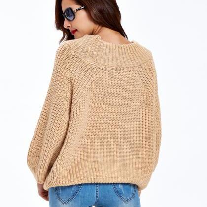 Off Shoulder Sweater Loose Sweater Plain Sweater..