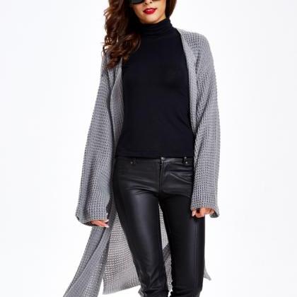 Plain Sweater Coat Grey Swaeter Coat Translucent..