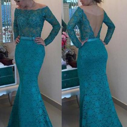 Long Mermaid Prom Dress Dark Green Prom Dress..