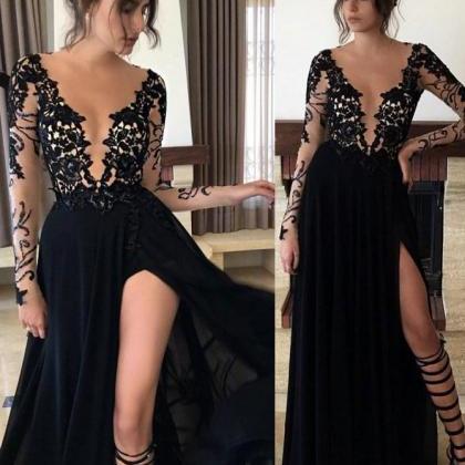Sexy Black Prom Dress Plus Size Prom Dresses Prom..