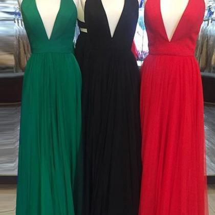 Charming A Line Halter Sleeveless Long Red..