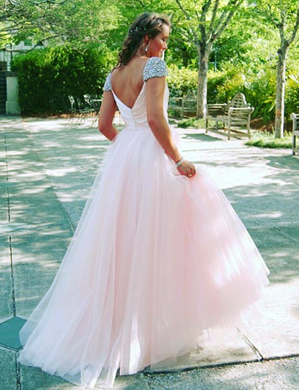 cap sleeve prom dresses