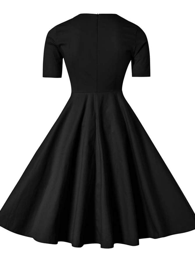 black mid dresses